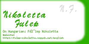 nikoletta fulep business card